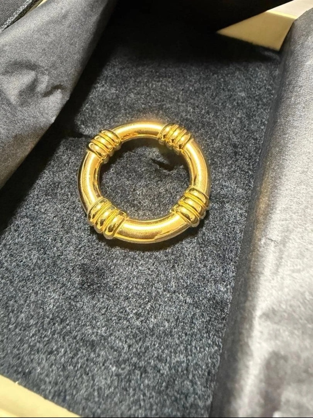 Hermes Gold Tone Ring Scarf Clip